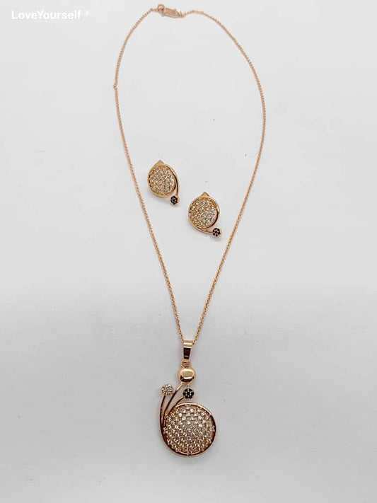 CZ Stone Gold Plated Chain Necklace.