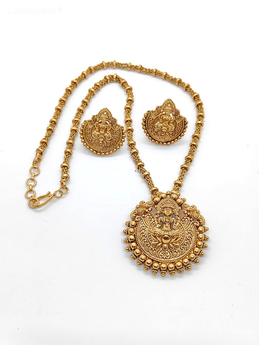 Laxmi Gold Pendant Chain Necklace