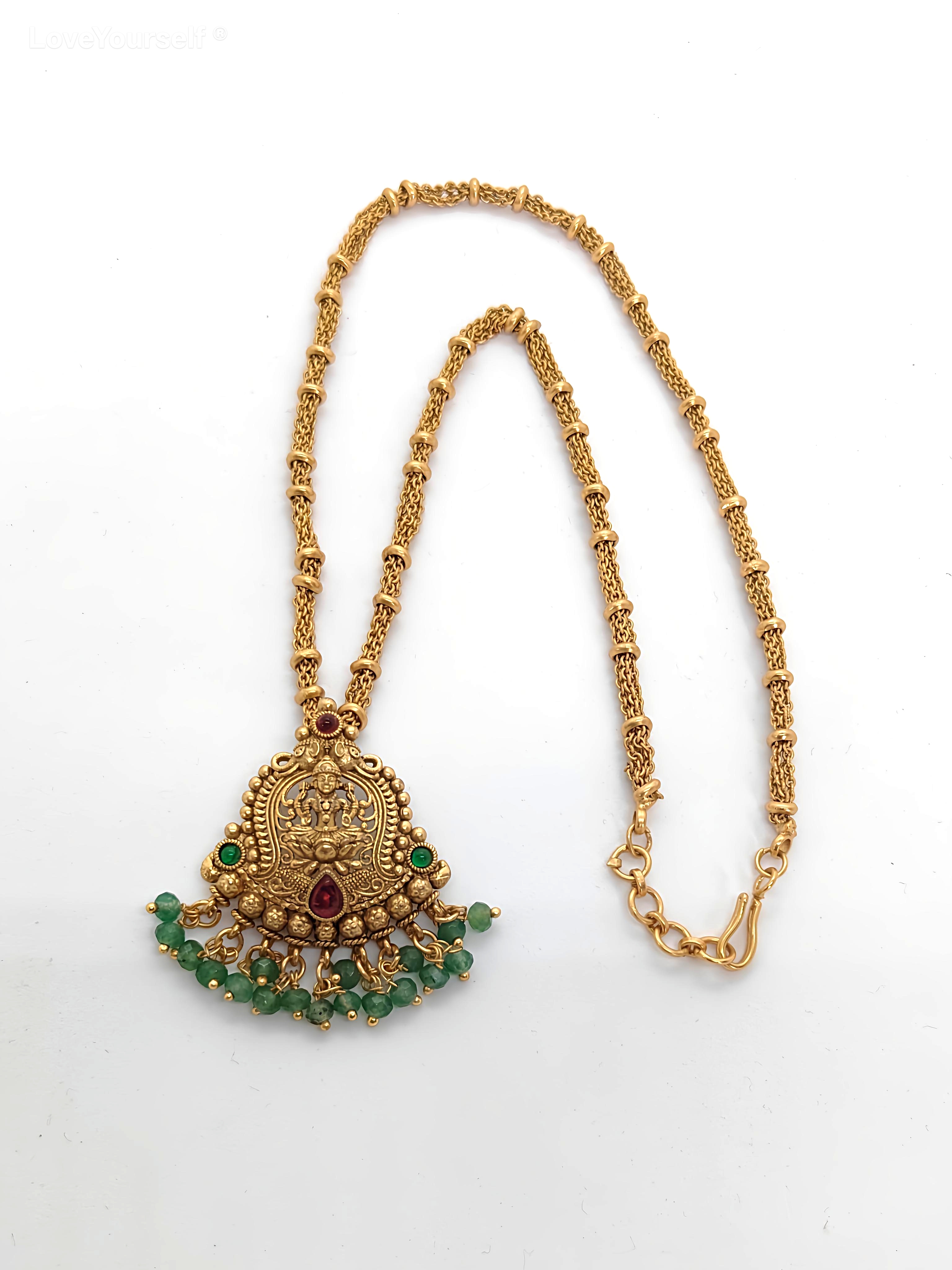 LoveYourself Traditional Necklace Set - Laxmi Pendant