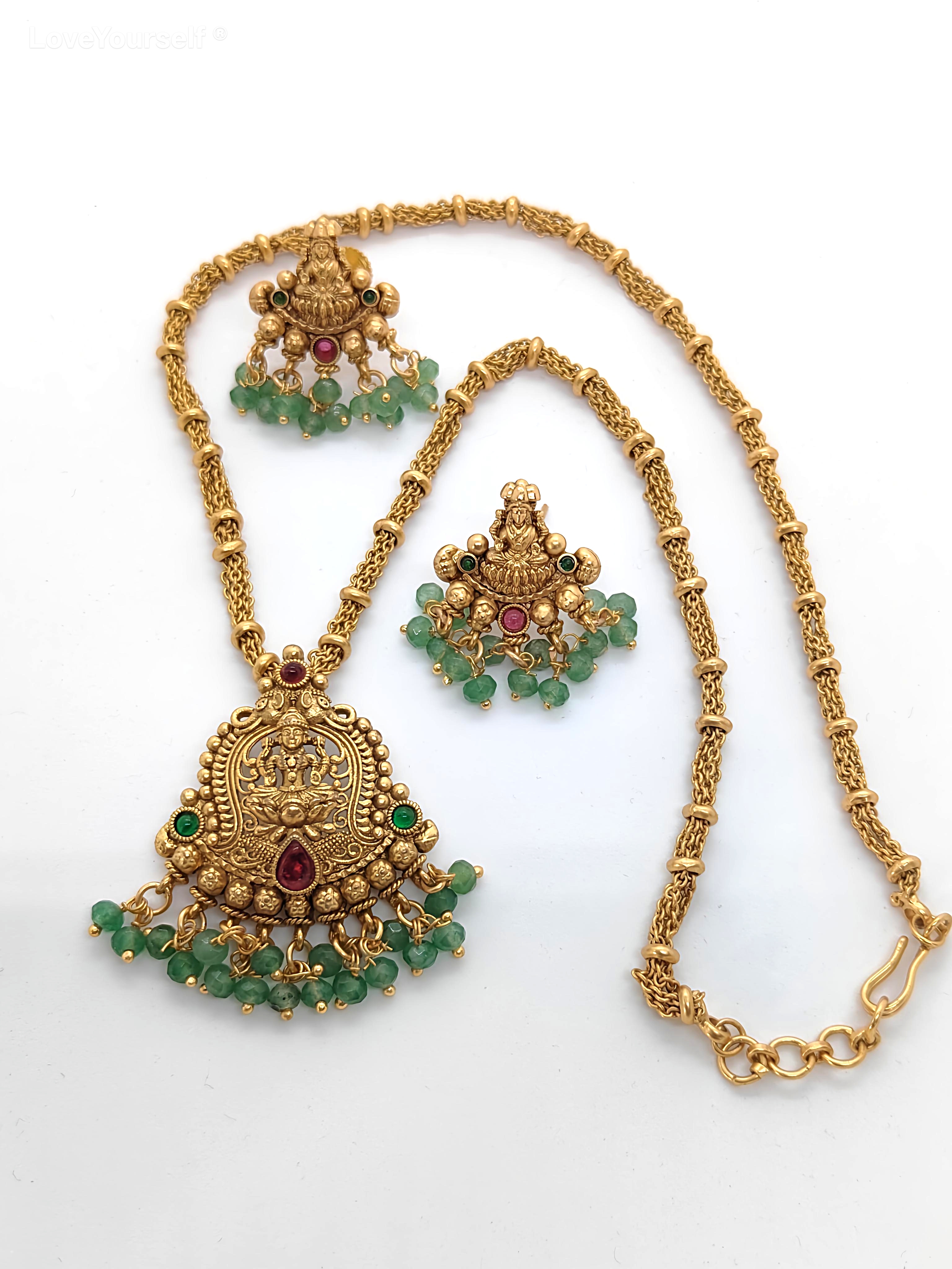 LoveYourself Traditional Necklace Set - Laxmi Pendant