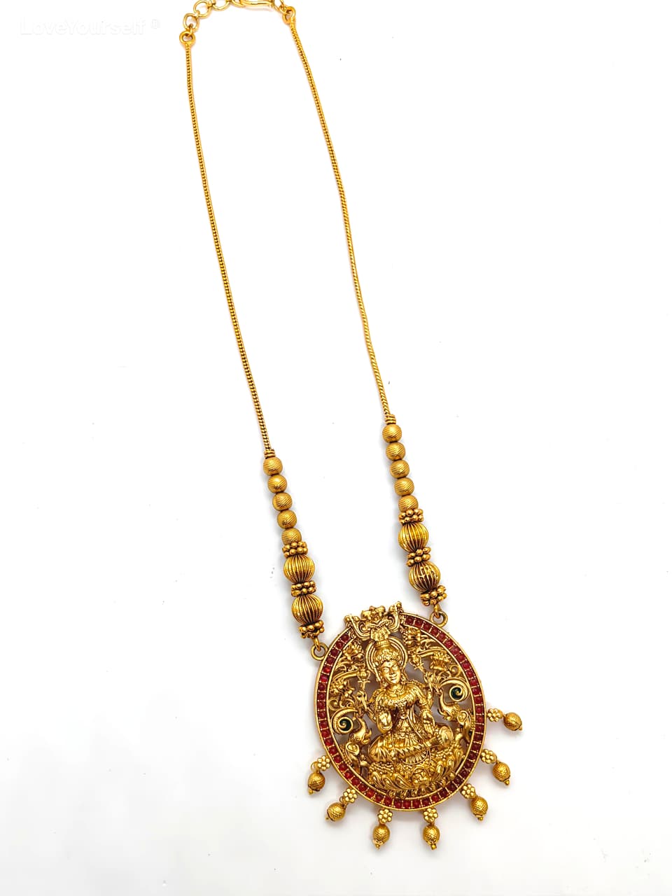 LoveYourself Traditional Necklace Set - Laxmi Pendant Chain Set